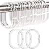 12Pcs Clear Plastic Shower Curtain Rings C Shaped Hooks For Bathroom Rods