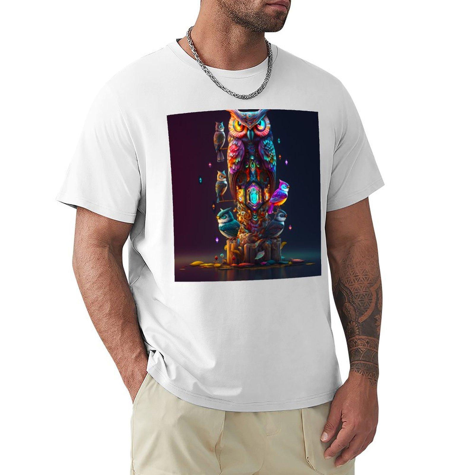 Psychedelic Owl Guardian TShirt graphic t shirt vintage hippie clothes vintage clothes men graphic t shirts S