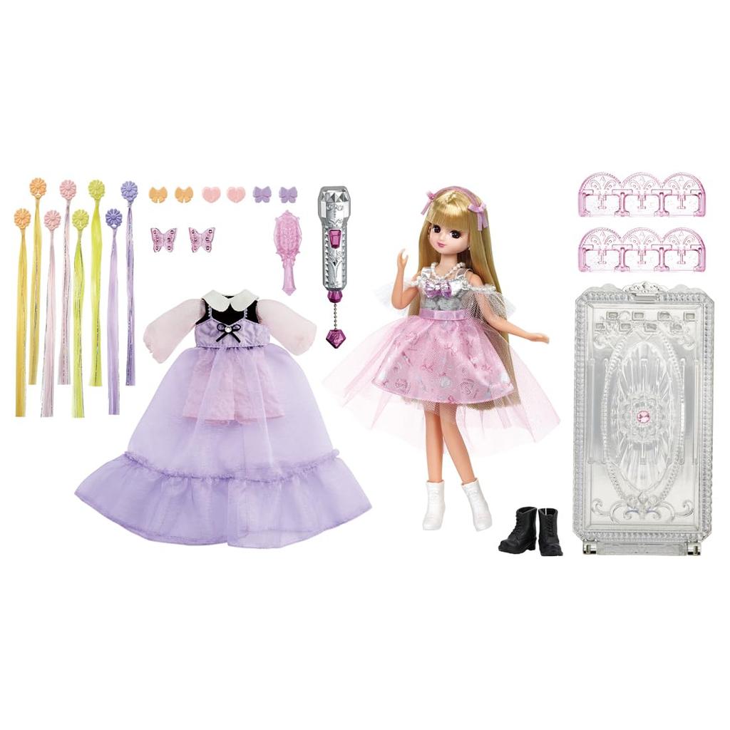 TAKARA TOMY Licca-chan Doll Exterica-chan Push Pink Deluxe Dress-up Play Toy Ages 3+