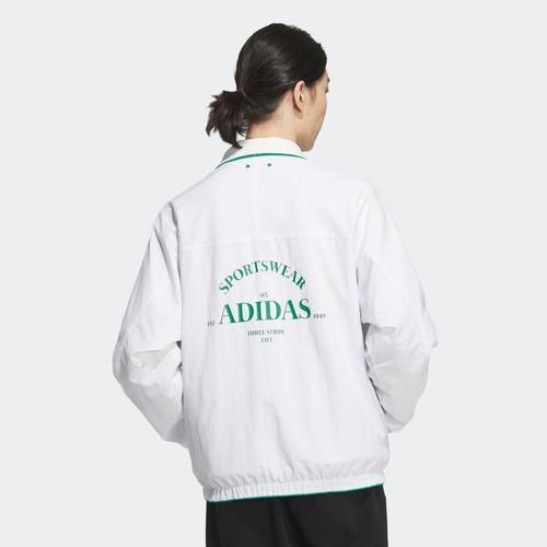 adidas VERBIAGE Woven Jacket Logo Sports Casual Collared Jacket Men’s White