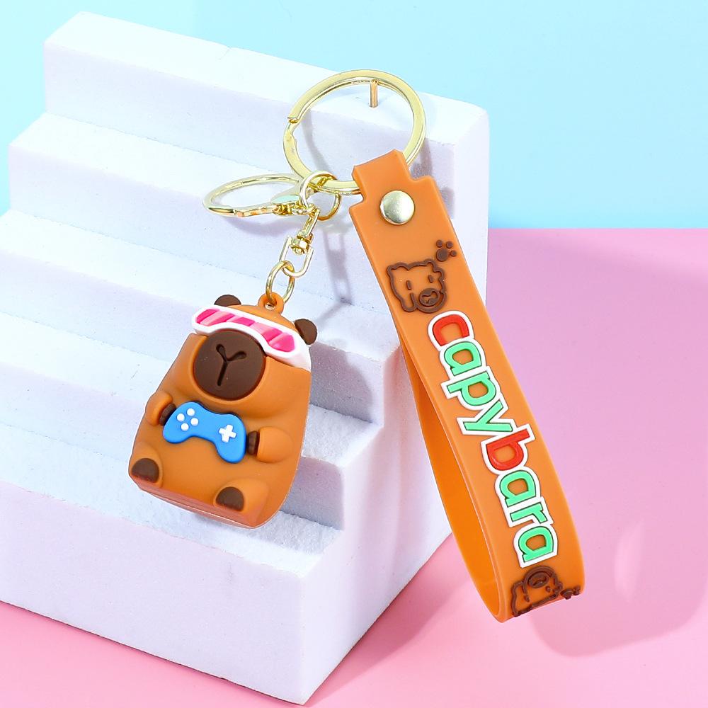 Creative Cute Capybara Keychains For Car Keychain Anime Cartoon Capibala Pendant Women Doll Keyring Charm Holiday Gifts Jewelry
