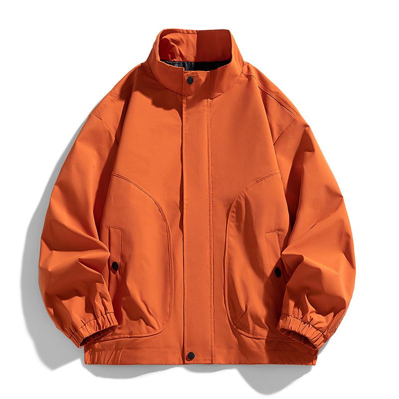 Men's Spring and Autumn Stand-up Collar Jacket Jacket Men's Casual Loose Korean Version of Trendy Workwear Versatile Fashion Men's Top