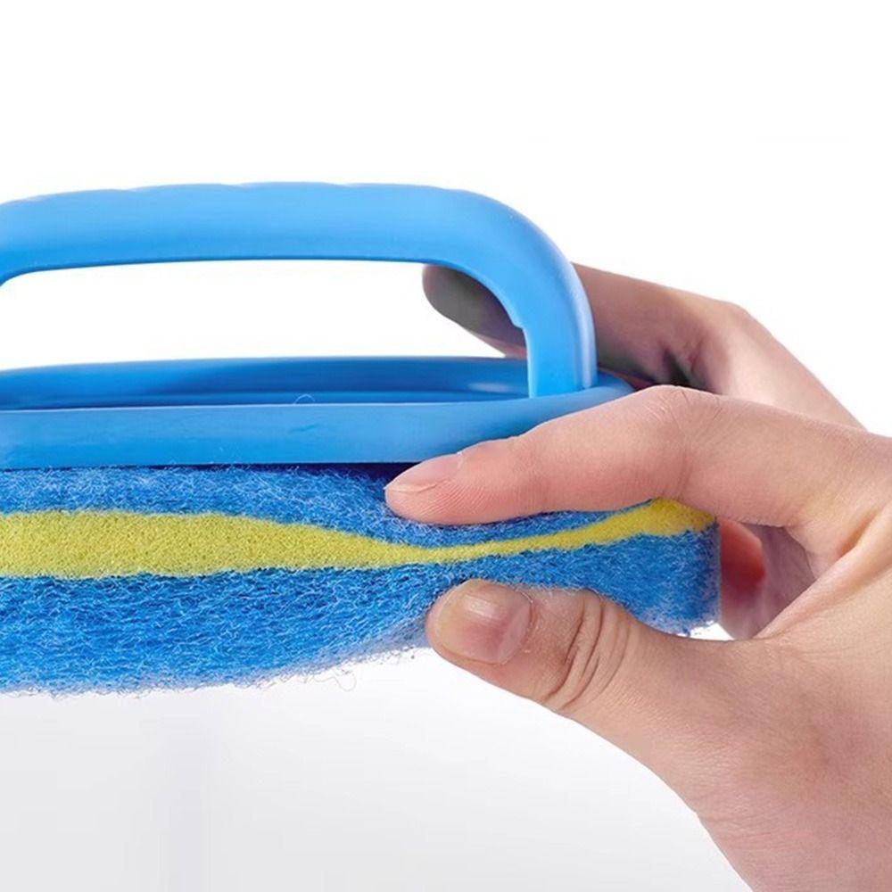 Thickened Kitchen Pot Brush with Handle Reusable Sponge Cleaning Brush Double Layer Floor Brush