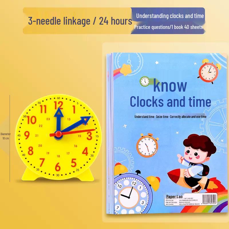 Montessori Math Clock for Kids: Time Recognition Teaching Aids for First Grade Learning