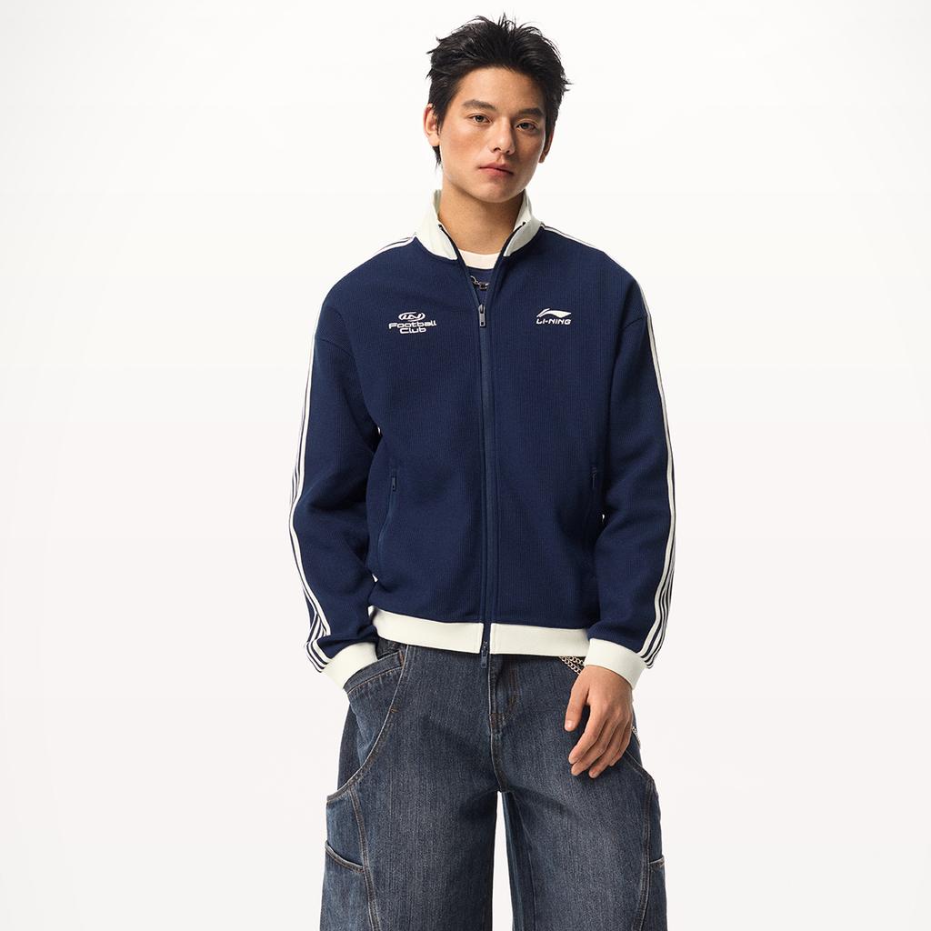 Li Ning Sports Lifestyle Series American Vintage Casual Fashion Solid Color Versatile Brand Logo Stand Collar Jacket Unisex jackets AWDW511-5