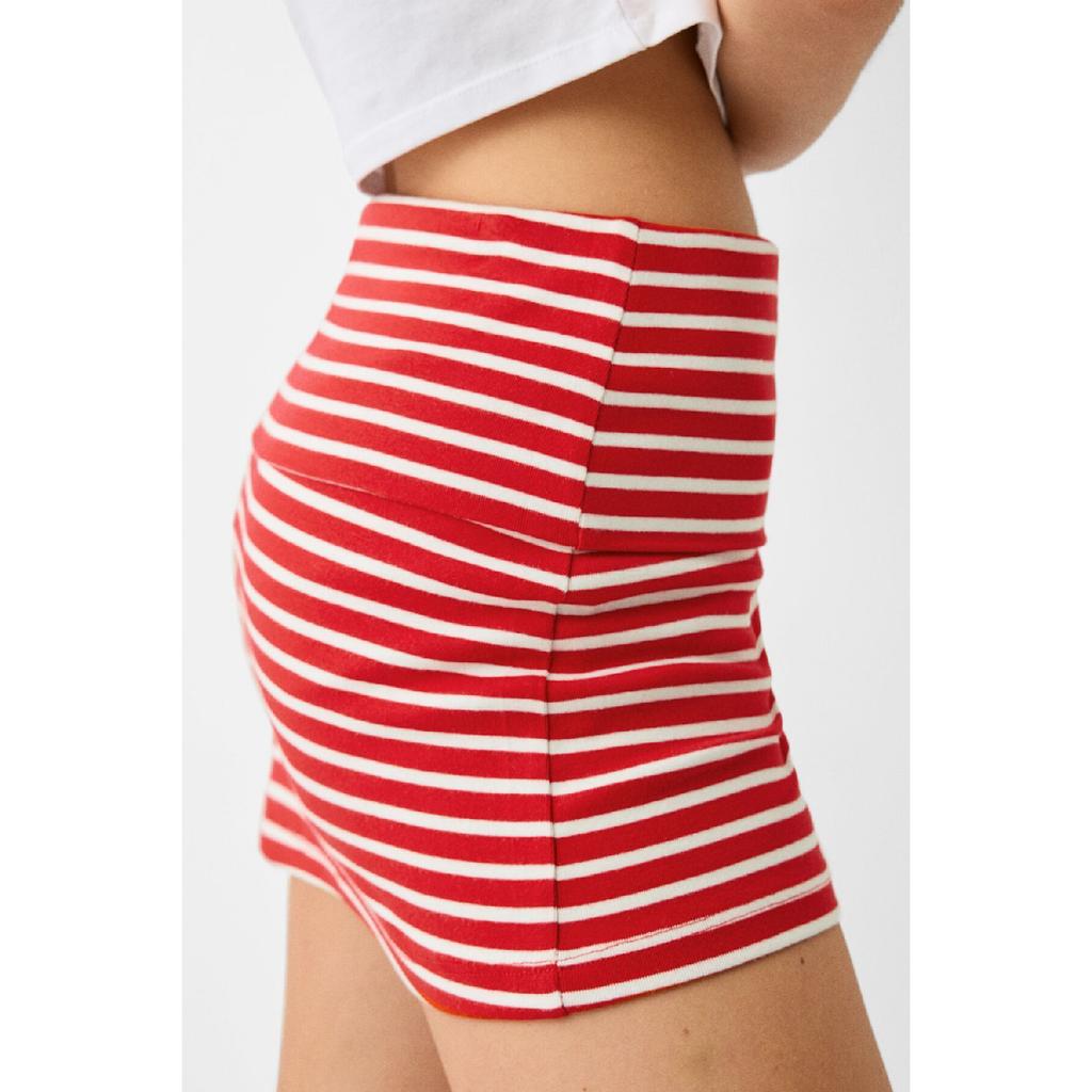 Folded Waist Mini Skirt