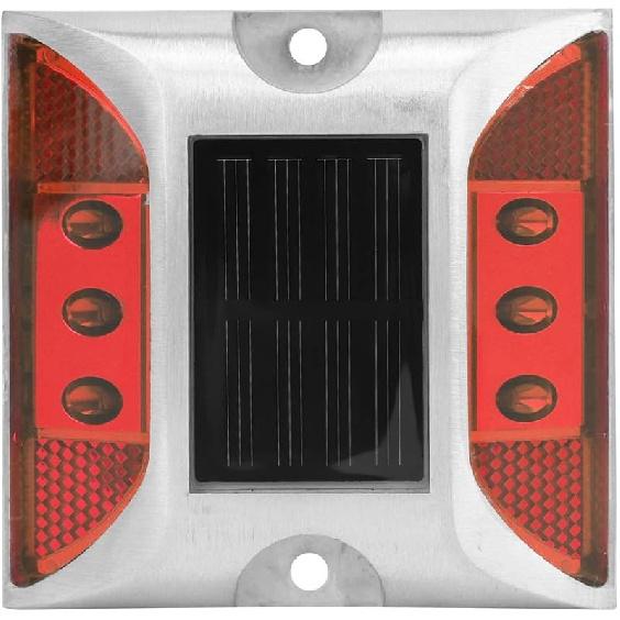 LED Road Reflector,Solar Power Ground Marker Lights,Waterproof Outdoor Driveway Road Highway Spike Lamp,Road Ground Light for for