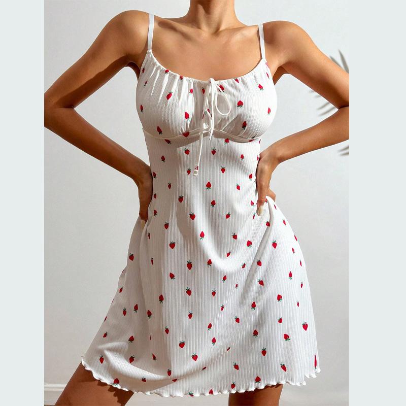 Verão Mulheres Roupa de Dormir Roupas de Casa Sexy Estampa Love Camisola Roupa de Dormir casual slim fina Sem Mangas alça Camisolas feminina