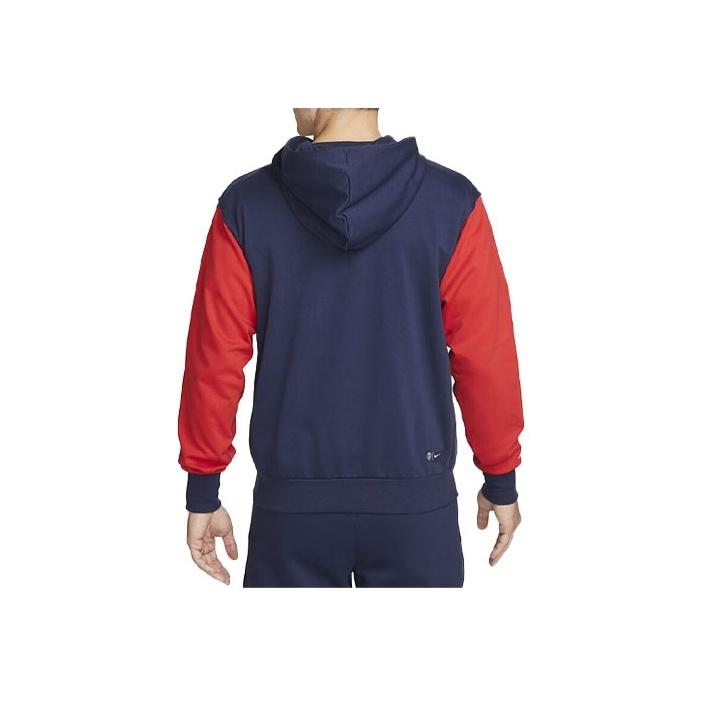 Nike American Retro Color Block Logo Print Long Sleeve Hoodie Men Hoodies Blue Red DV4934-410