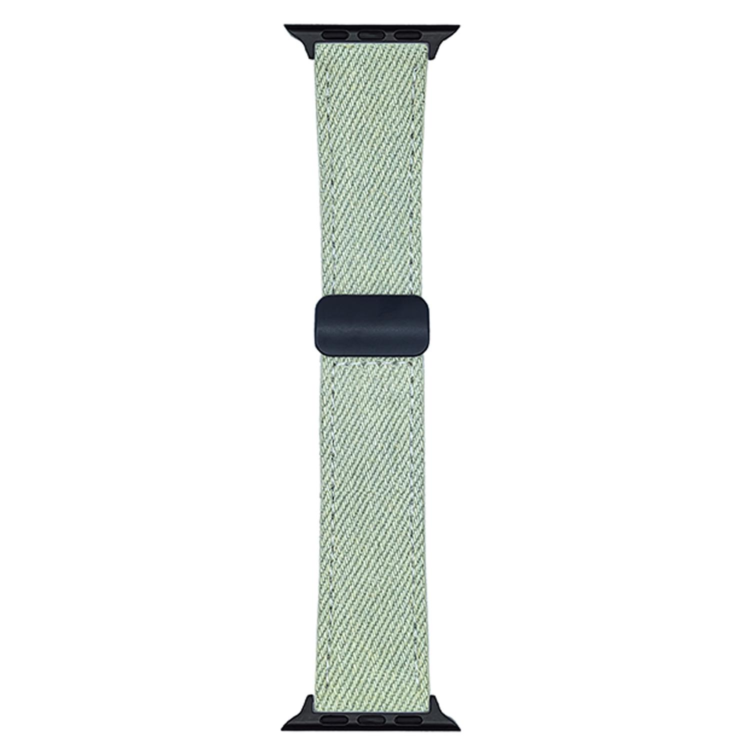 

Watch Band For Apple Watch Series 10 Ultra 9 8 7 SE 6 5 4 3 2 1 46mm 49mm 45mm 44mm 42mm Magnetic Buckle Leather Nylon Wrist Strap Beige