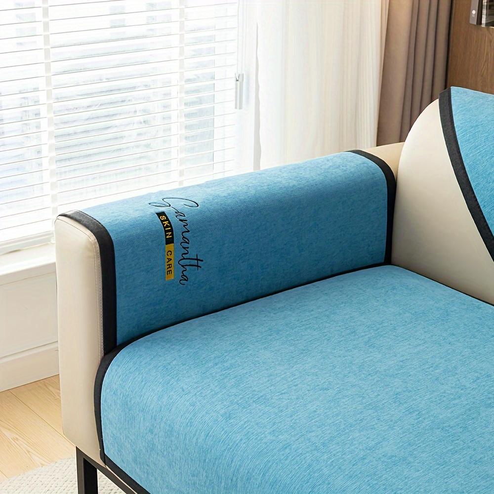 

1 шт. Чехол для дивана из шенилла, нескользящий чехол для дивана, защитный чехол для мебели для спальни, офиса, гостиной, домашнего декора 70*70CM темно-синий