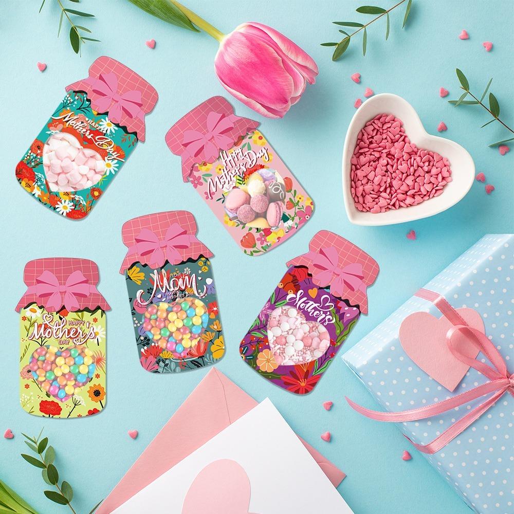 18pcs Flowers Mother's Day Cards Bag Romantic Gift Packaging Bag  For Mother's Day Party Favors