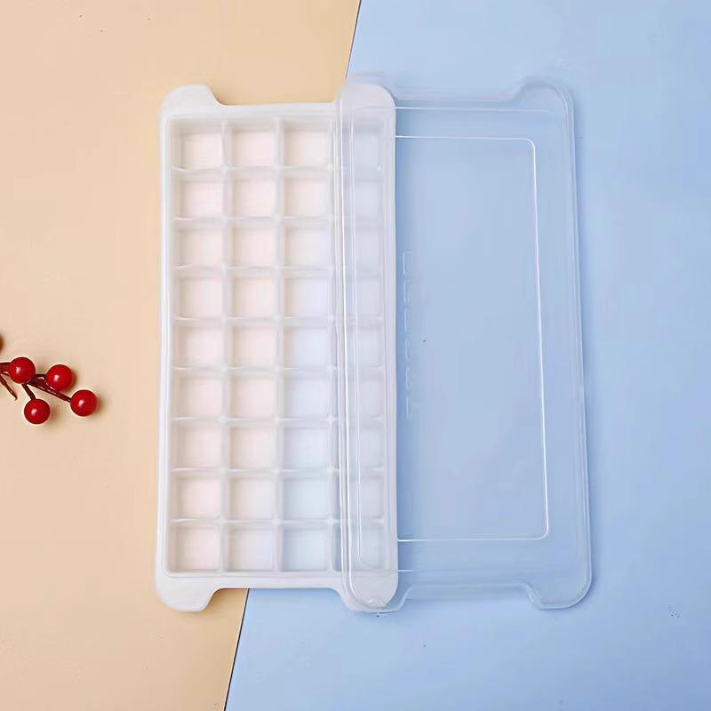 

Silicone Ice Cube Tray with Lid - Food Grade Ice Storage and Pellet Maker
