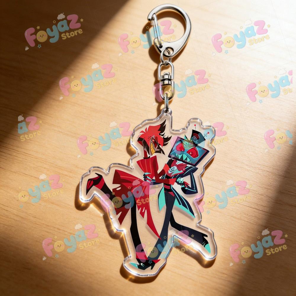 Cool Cartoon Chibi Alastor Vox Keychain Vox Fan Gift Vox Standee