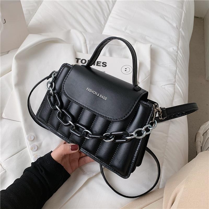 Women s Bag New Diamond Grid Chain Bag Shoulder Bag Armpit Diagonal Small Square Bag Stylish Mobile Phone Bag чёрный