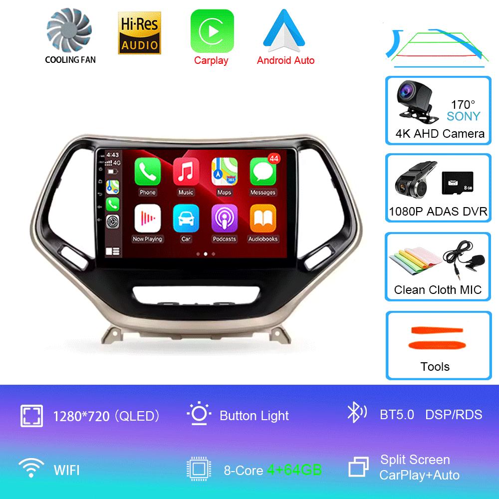 Android 14 For Jeep Cherokee 5 KL 2014 - 2018 Car Radio Multimedia Video Player Navigation No 2din 2 din DVD