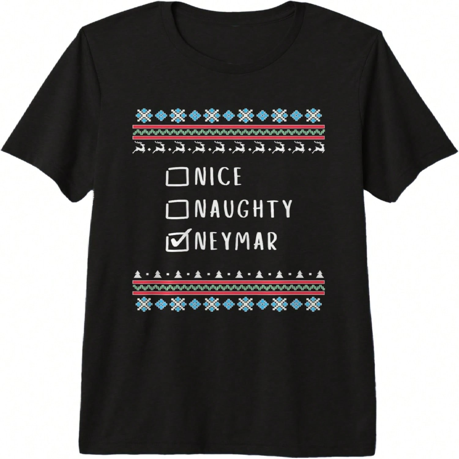 Nice, Naughty, Christmas Ugly Sweater Style Premium Tri-Blend T-Shirt S разноцветный