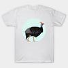 Herren Schwarzes T-Shirt mit Aufdruck Perlhuhn No-Cut Transferpapier Druck Baumwoll-T-Shirt