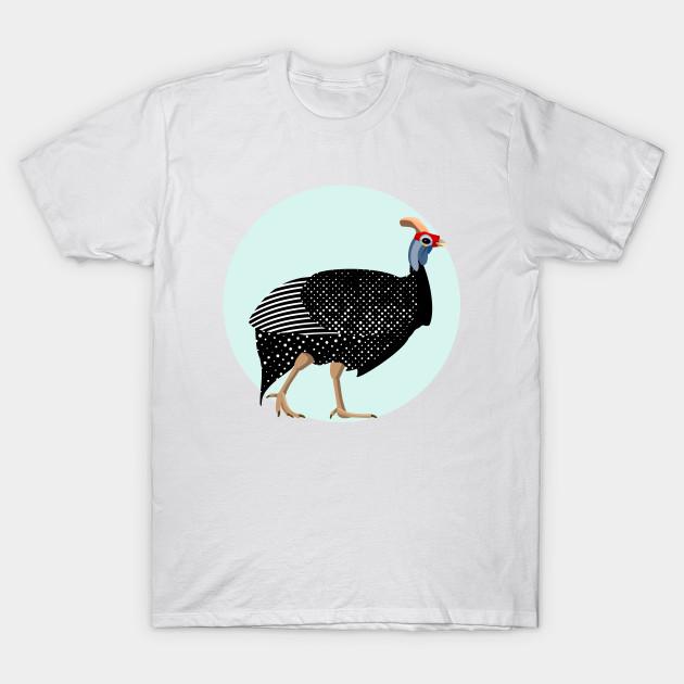 Men Black Print T-shirt Guinea Fowl No-Cut Transfer Paper Print Cotton Tshirt M белый