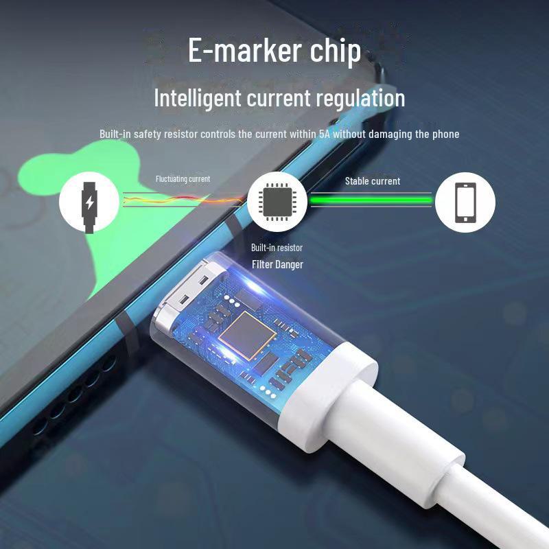 100W Fast Charging Male-to-Male Type-C Cable for iPad Pro & Huawei Notebook