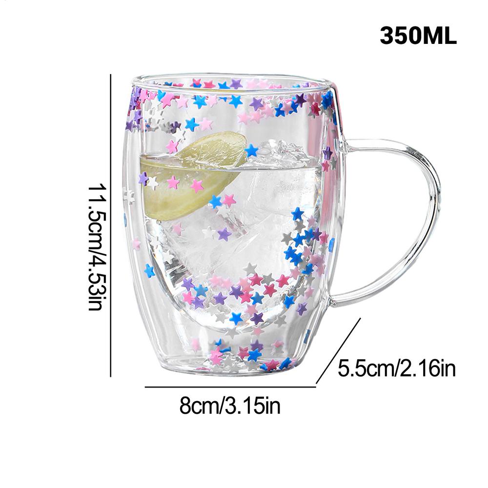 Doppelwandige Glas-Kaffeetassen 350ml Ästhetische Klare Isolierglas-Kaffeetasse Leichte Große Kapazität Glasbecher Für Heiß Und