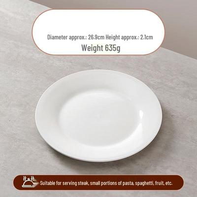 ZISIZ Pure White Ceramic Dinner Plates