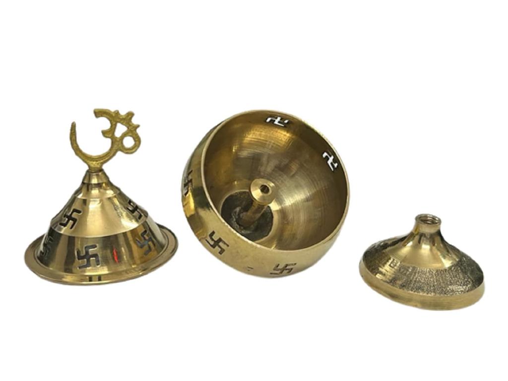 RSINC Akhand Diya for Puja in Brass (14 Cms) Diya Brass