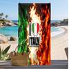 Italy Football Print Beach Towel Quick Dry Super Absorbent Soft Bath Towel for Swimming Beach Travel Fan Souvenir Gift