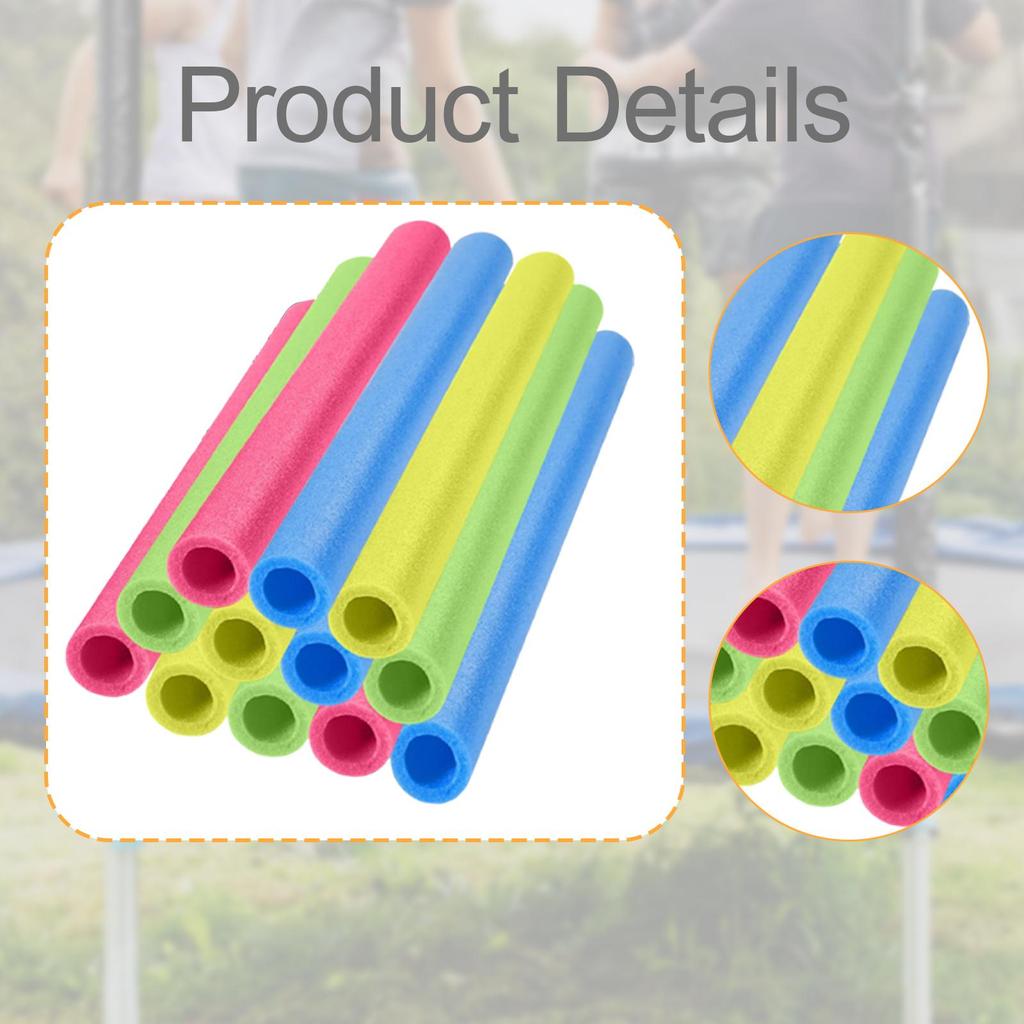 12 Pieces Trampoline Pole Foam Sleeves Replacement Protector 40cm Lightweight Protection Covers for Garden Tubing Jumping Bed