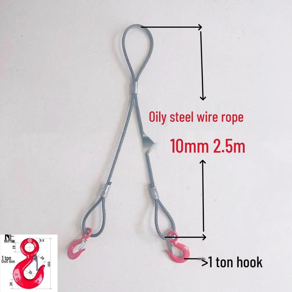 Vinç Bakım Riggingi için Kancalı İki Bacaklı Preslenmiş Tel Halat Sapan
