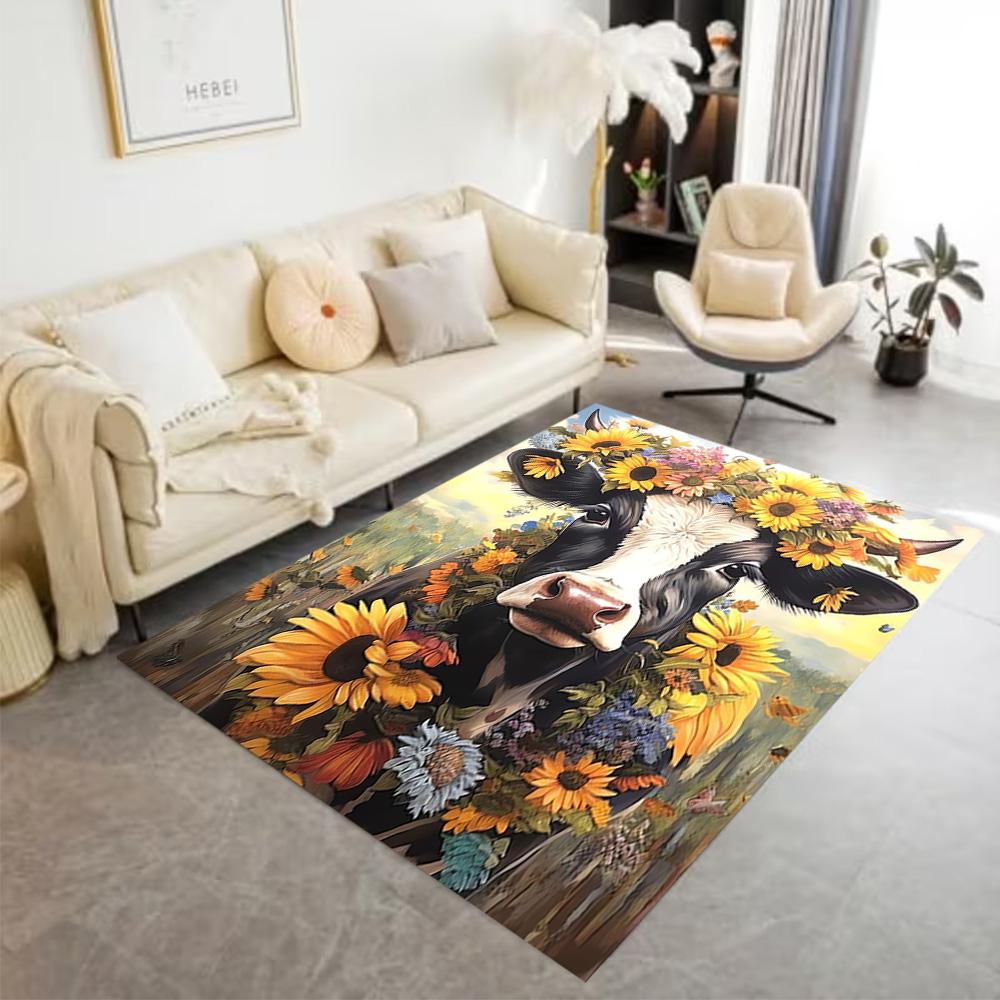 1pc home carpet highland cow design for office decor bedroom gift