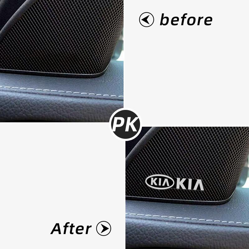 AABIV1 10pcs for Kia Rio Ceed Sportage Cerato Soul Sorento Picanto Optima 3D aluminum speaker stereo speaker badge emblem Sticker auto
