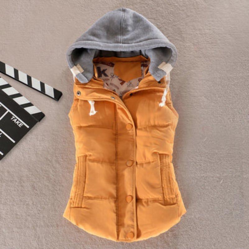 New Hooded Loose Peach Skin Vest Women's Autumn and Winter Short Large Size Padded Vest Coat