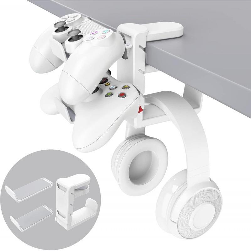

Rotating Headphone Stand with Table Edge Clip and Hook Hanger