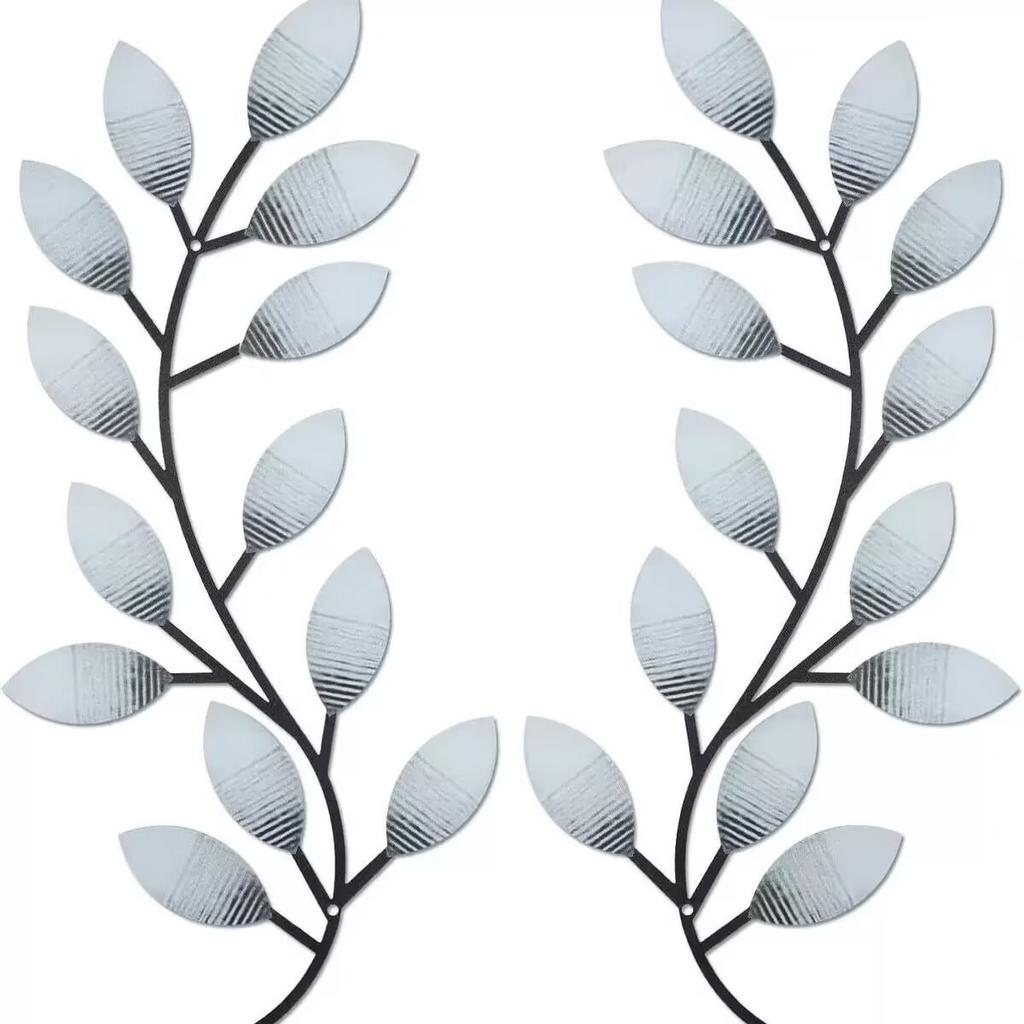 2 Pezzi Decorazione Murale Foglia d'Albero in Metallo Ramo d'Olivo Foglia Arte Murale Soggiorno, Corridoio Decorazione Murale Decorazione Esterna