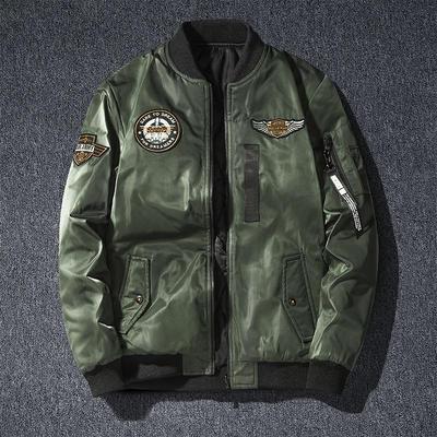 Men's Reversible Thickened Air Force Pilot Jacket - Trendy Plus Size Korean Baseball Style for Autumn/Winter