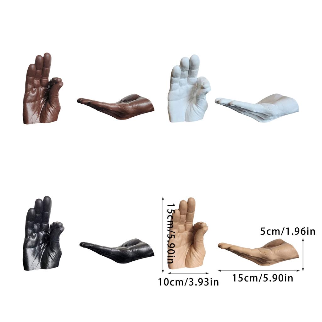 Räucherstäbchenhalter aus Kunstharz in Form einer menschlichen Hand mit Aschefänger für Yoga-Meditationen und als Dekoration für das Zuhause