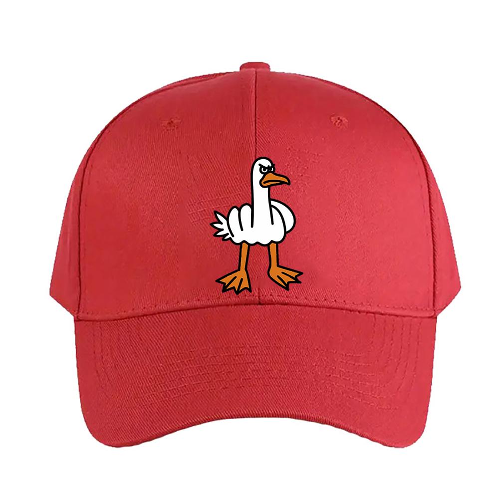 Middle Finger Goose Angry Meme Animal Cap Summer Adult Baseball Cap Adjustable with Curved Brim Duckbill Hat Protection Sun Hats