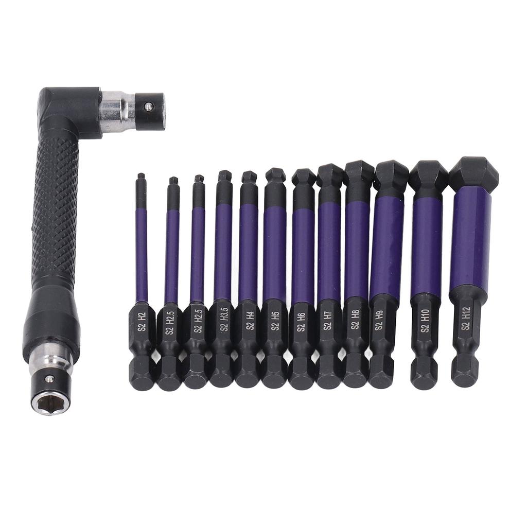 13PCS Set Hex Ball Bit Set 1/4  Alloy Steel Ball End Hex  Screwdriver Drill Bit