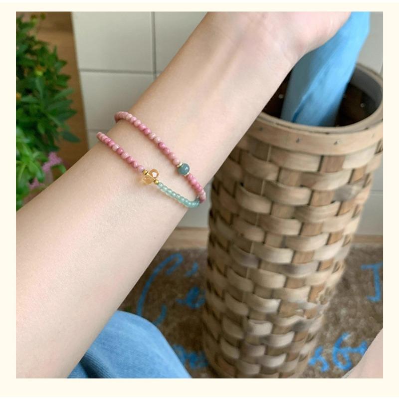 High End Light Luxury Natural Stone Handmade Beaded Bracelet Chinese Style Womens Hand Jewelry