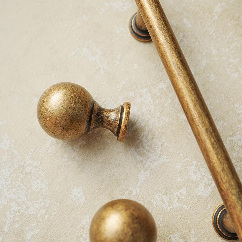 1PC Roll Plated Single Hole Handles Zinc Alloy Handle Heavy Duty Wardrobe Handles Solid Zinc Antique Brass Knobs