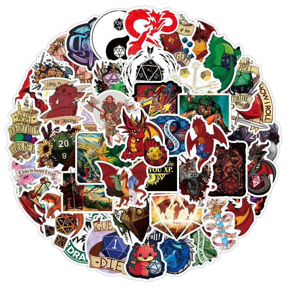 50/100PCS Dungeons & Dragons Stickers Cool Game Graffiti Sticker Scrapbook Luggage Laptop Guitar Car Bike Skateboard Toy