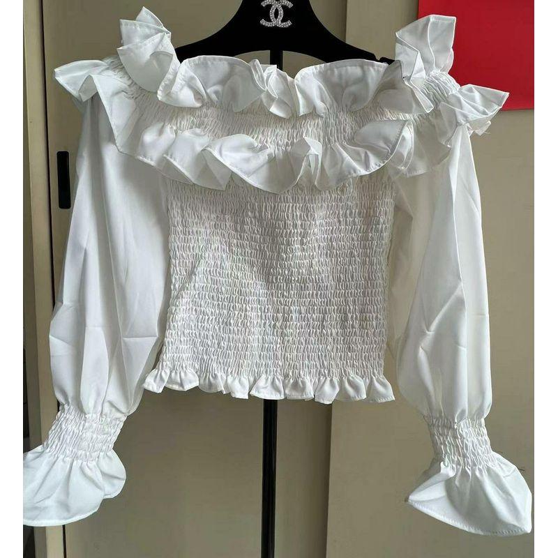 

Доступная роскошь Раннее лето Любовники Мода Ветер Мода Новое поступление Топы Длинные рукава Слим Мисс Холод Базовая рубашка Сексуальная рубашка Тренд White S