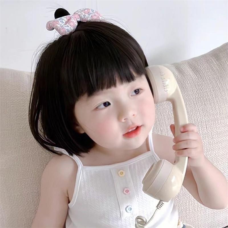 Hair Accessories Extensions Cosplay Baby Kids Girl Short Synthetic Wig Hat Cap Bobo Hairpiece Children Headwear Photograph Props