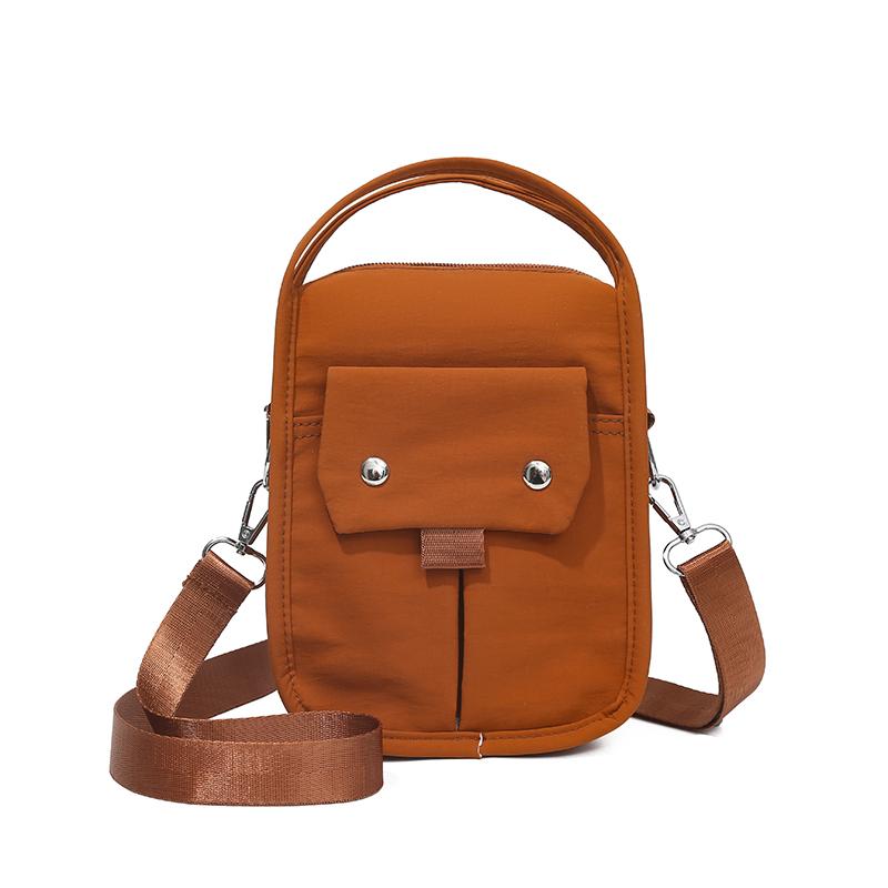 Women's Nylon Handbag Solid Color Mobile Phone Bag Multi-functional Shoulder Crossbody Bag
