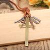 JMXD-Cowhide Jewelry, Antique Cross Combination Leather Rope Pendant, Necklace