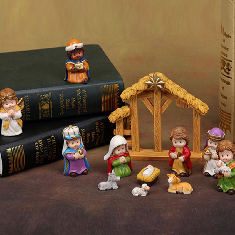 1Set Little People Toddler Toy Nativity Set Kids Pretend Play Set For Christmas Decoration Kids Xmas  Year Gift