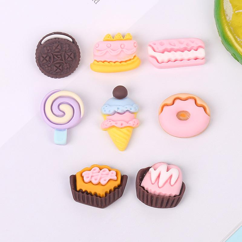 DIY Cartoon Food Toy Accessories: Cake, Ice Cream, Cream Glue, Phone Case, Hair Clip, and Water Cup Decorations