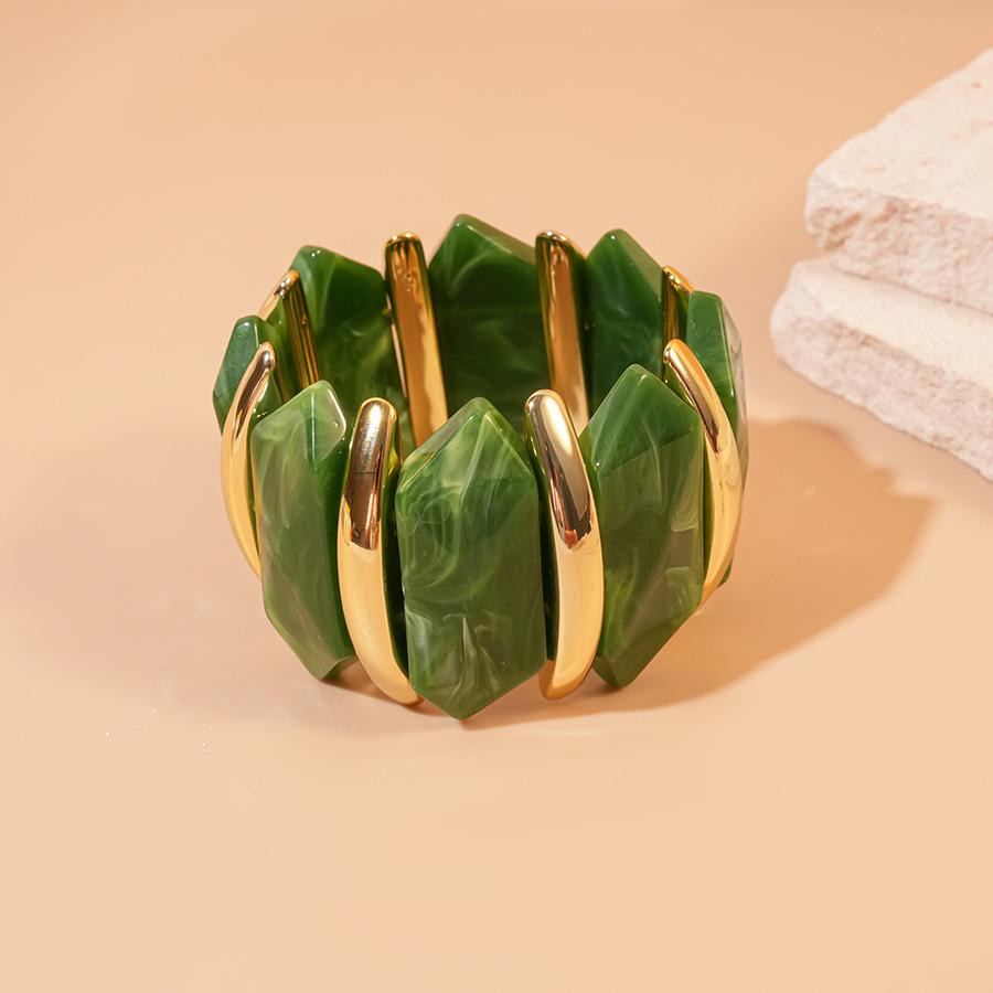 

Geometry Acrylic Bangles Jewelry Color Block Irregular Geometric Bracelets for Women Vintage Fashion Bangle