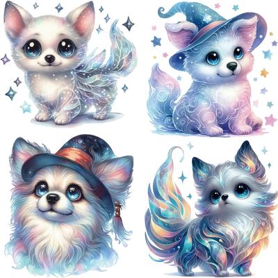 Shine Cats Patches For Clothes Custom Animal Heat Press Appliqued Parches Ropa Clothes Stickers T-Shirt Diy Thermal Sticker